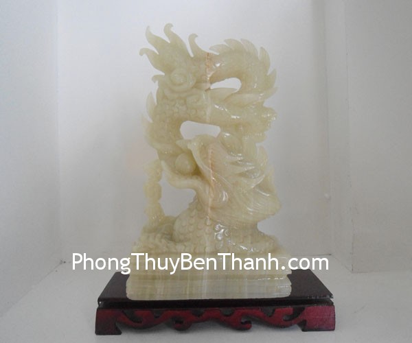 rong cam thach dung n074 02 Rồng đá quý cẩm thạch Tây Tạng phong thủy đứng lớn N074