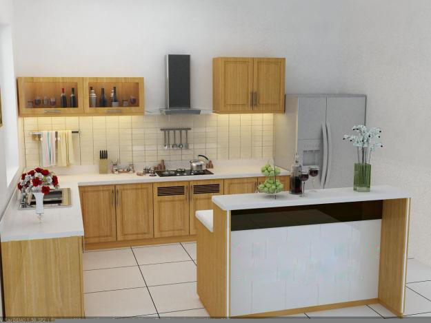 1461638470 qb7 Thiết kế tủ bếp có quầy bar mini cho không gian bếp nhỏ