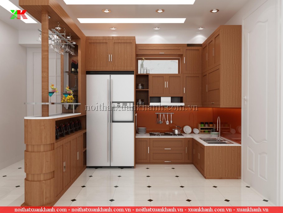 thiet ke tu bep dep cho phong bep cao cap 02 Phòng bếp tiện nghi nhờ vào hệ thống tủ bếp đẹp và chất lượng