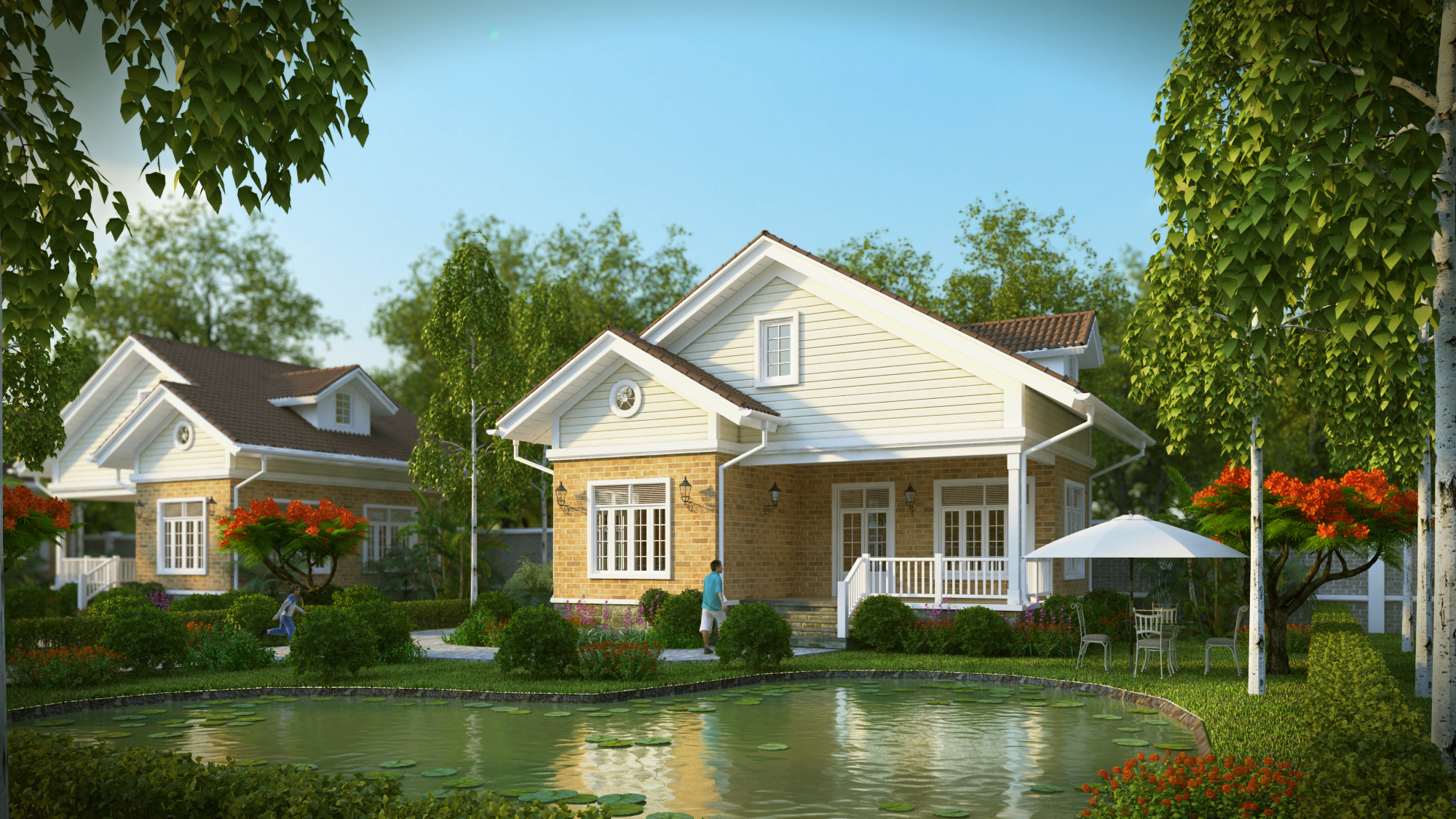 Thiết kế biệt thự vườn 1 tầng đẹp, không gian nhà an toàn biet thu vuon Thiết kế biệt thự vườn 1 tầng đẹp, không gian nhà an toàn