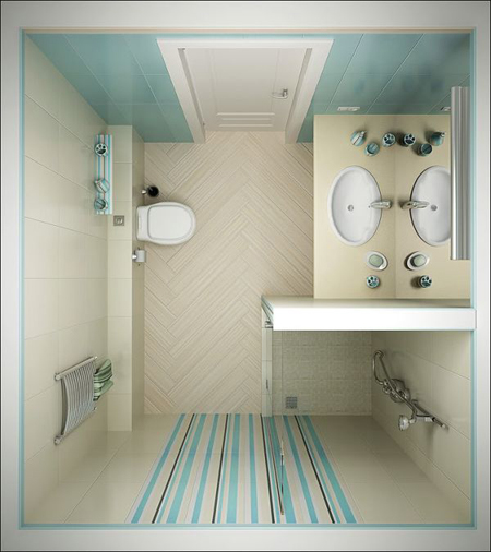 t7 Thiết kế không gian phòng tắm tiện nghi chưa đầy 10m²